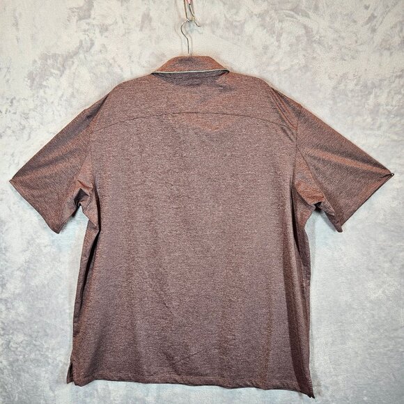 Duluth Trading Co Mens XL Polo Shirt Brown Heather Moisture Wicking golf office - Picture 2 of 13